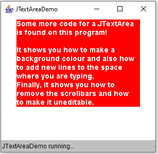 JTextArea Demo Picture
